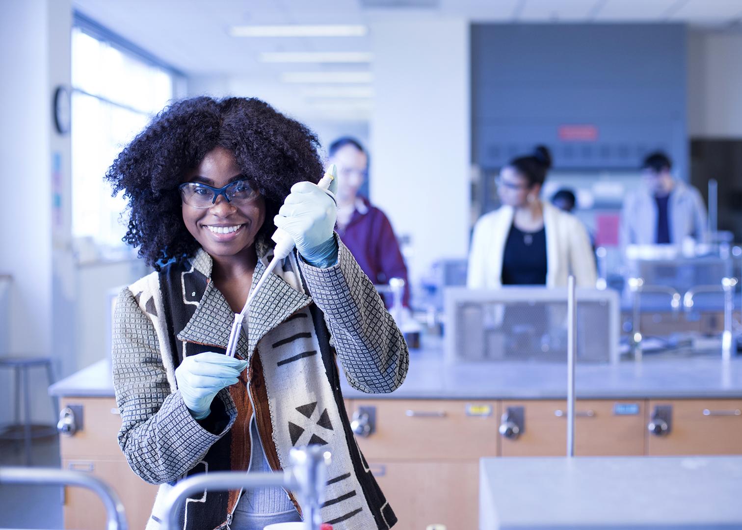 Female Student in a lab