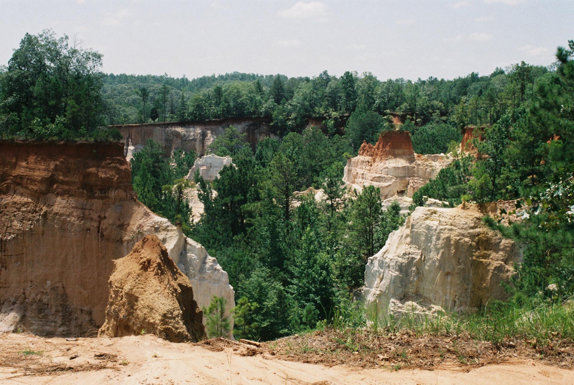 Providence Canyon in Georgia, which was formed by geological changes in the area